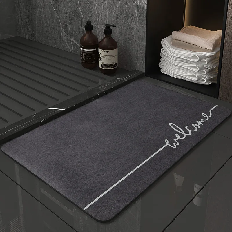 custom size Bathroom Diatomaceous Water Absorbent Rug Set Diatom Mud Floor Mat Anti Slip Absorb Diatomite Earth Bath Mat