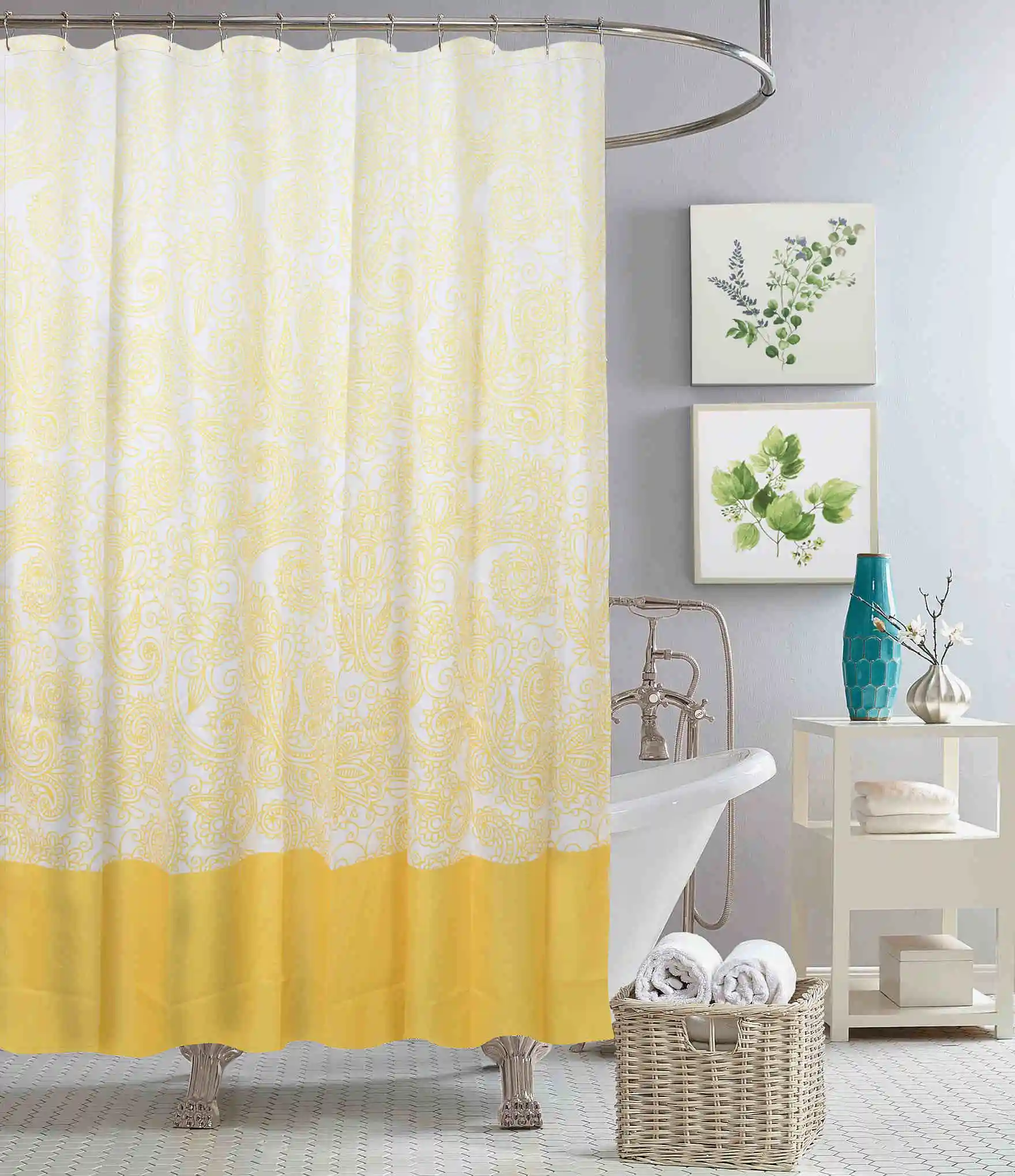 Novelty Designed 3D Solid Peva Material Shower Curtain Set Waterproof Bathroom Set Made of Polyester