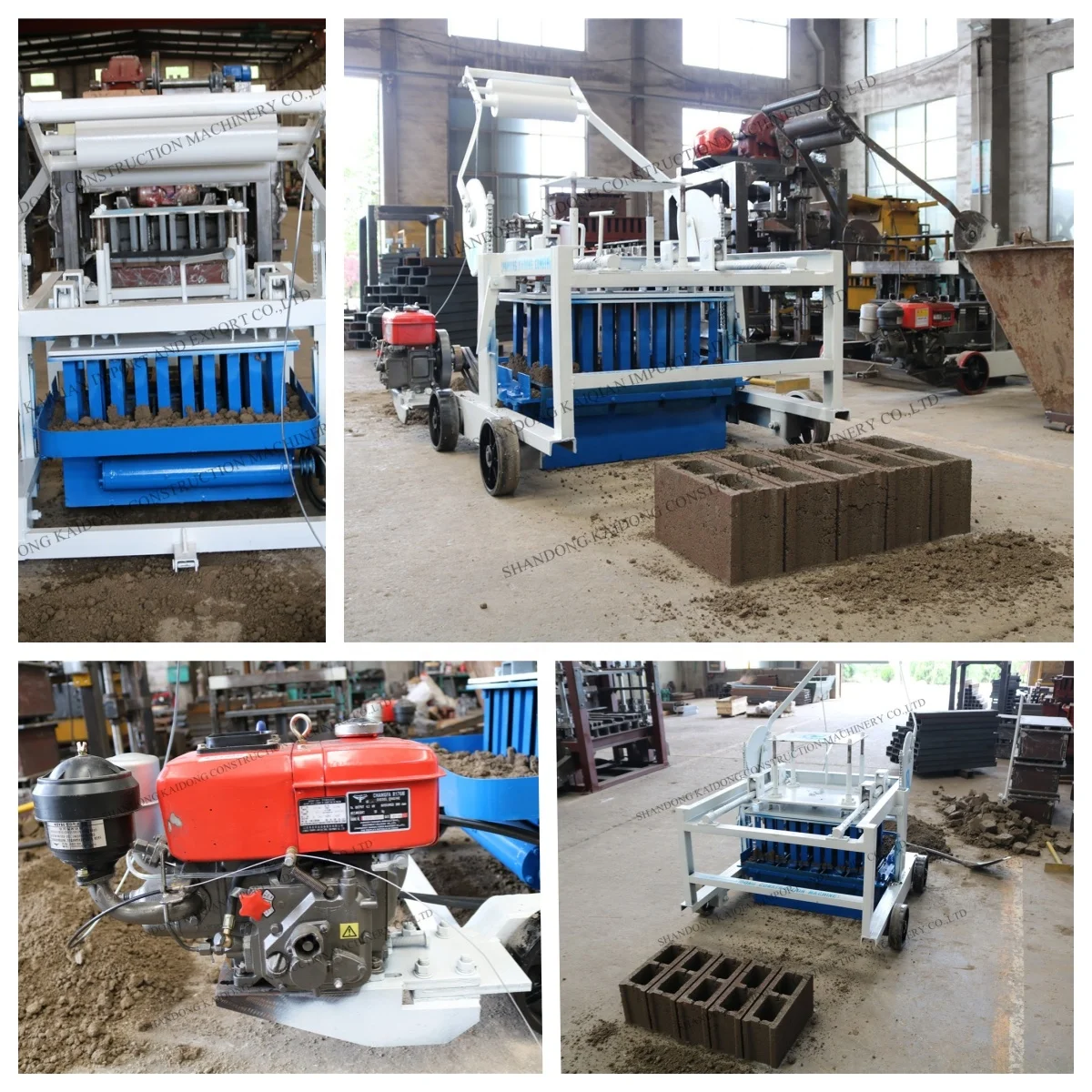 Kaidong QTM4-40 Hollow Block Making Machine Semi-Automatic with Durable Engine Pump Used Condition for Cement Brick Production