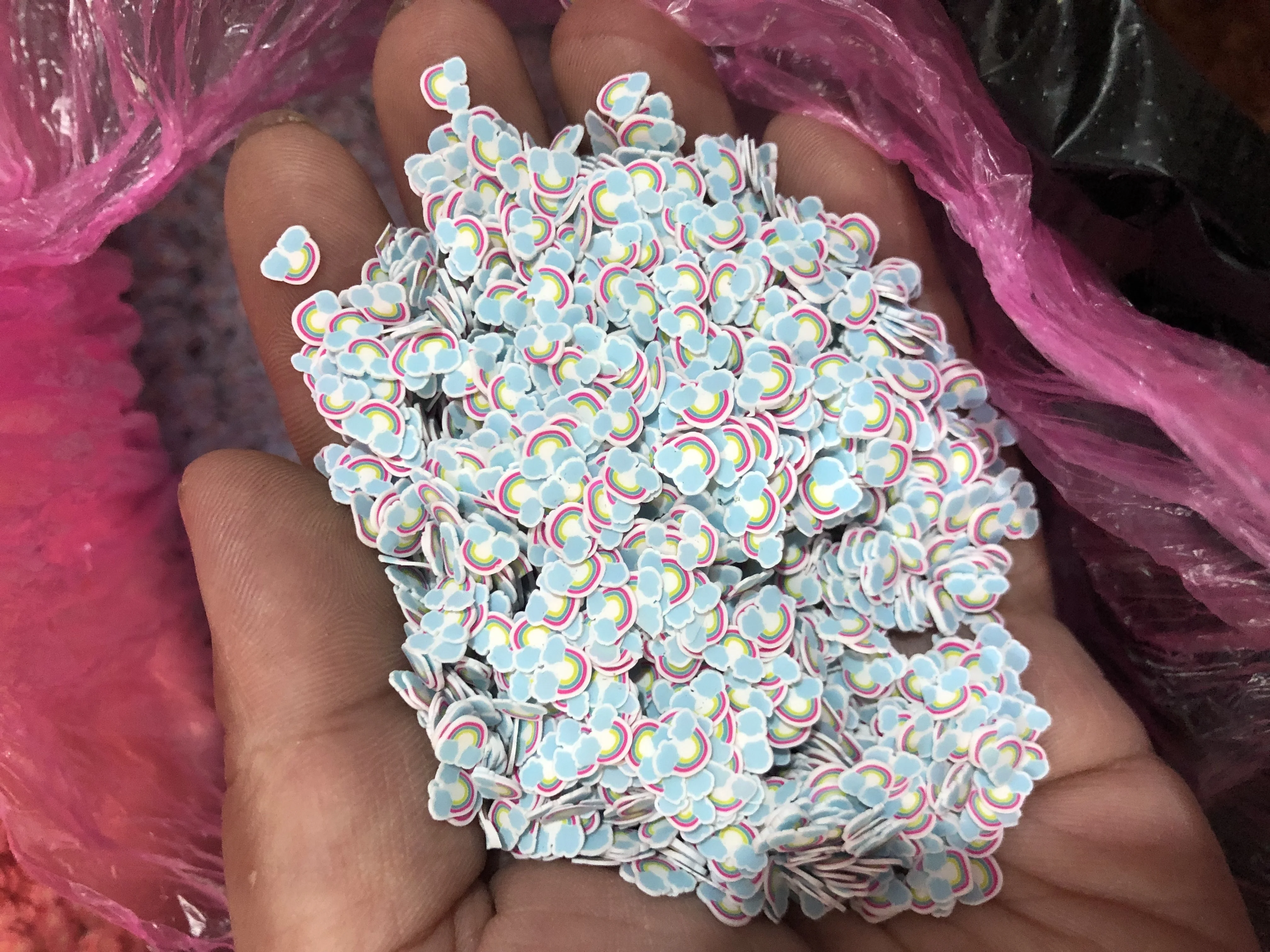 
Blue Rainbow Slices Sprinkles For Slime Supplies Toy Polymer Clay Charms Accessories Addition For Fluffy Clear Slime 