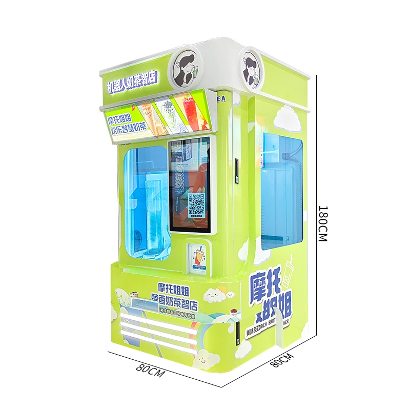 Intelligent milk tea machine, fully automatic hot and cold dual-temperature touch screen ordering, in shopping malls