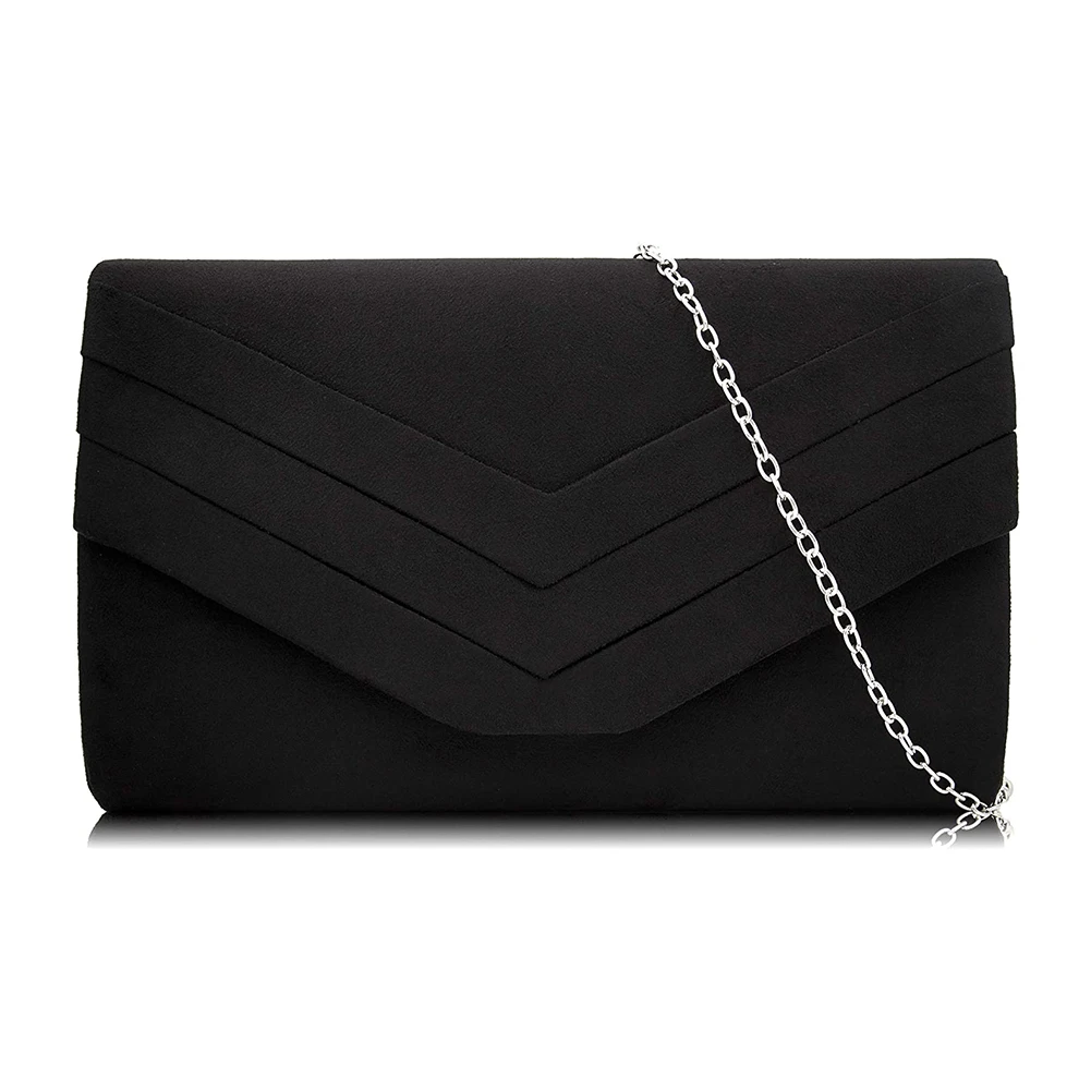 women suede envelope purse crossbody shoulder clutch handbag elegant evening bag