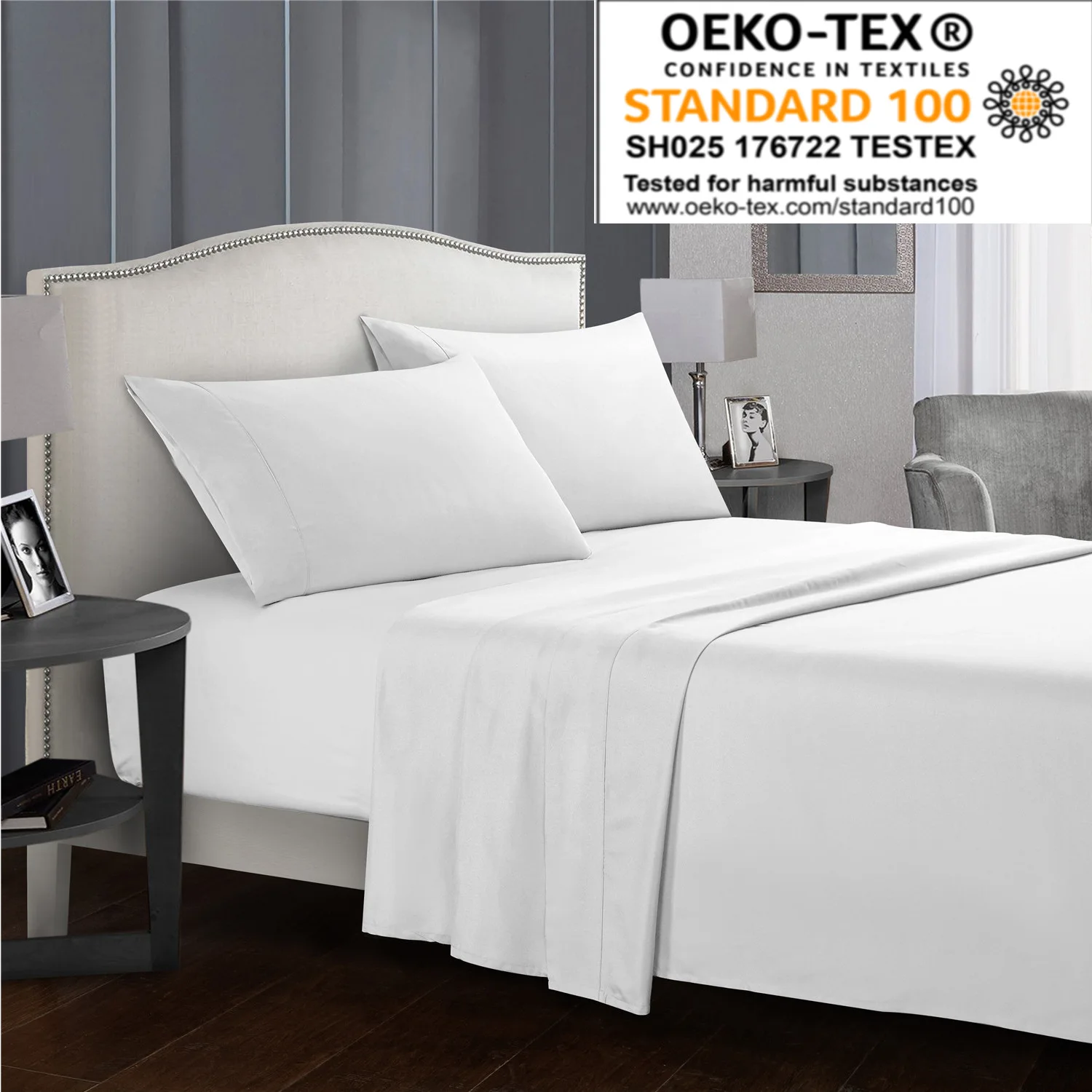 100% комплект постельного белья из микрофибры оптовая продажа OEKO-TEX стандартная 100 простыни 4 шт.