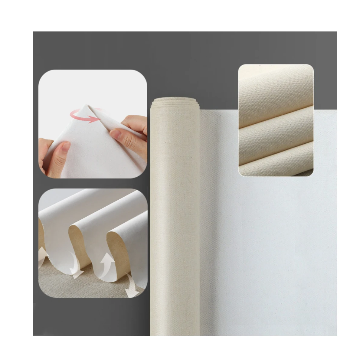 Pure Cotton Canvas Fabric Art Material Pure Cotton Linen White Primed Coated Waterproof Artist Canvas Roll For Oil Hand Painted