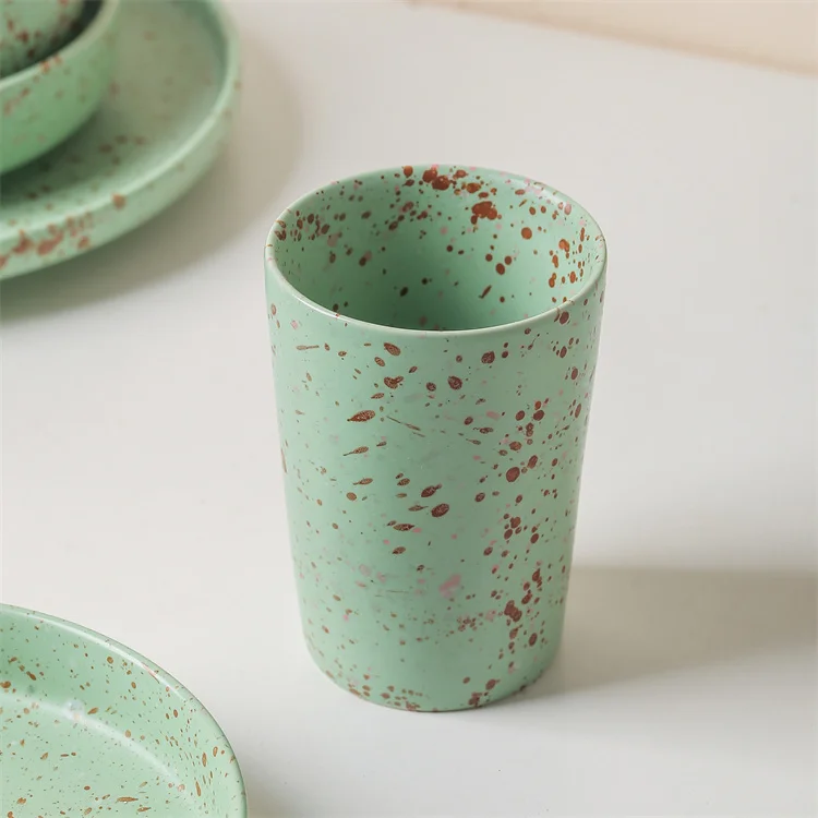 Glamorous splatter flecks design custom color nordic tableware modern dinning plates set dinnerware