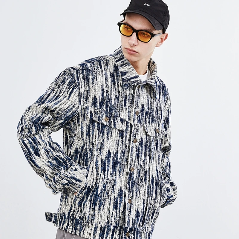 Unisex snow jacquard jacket for man