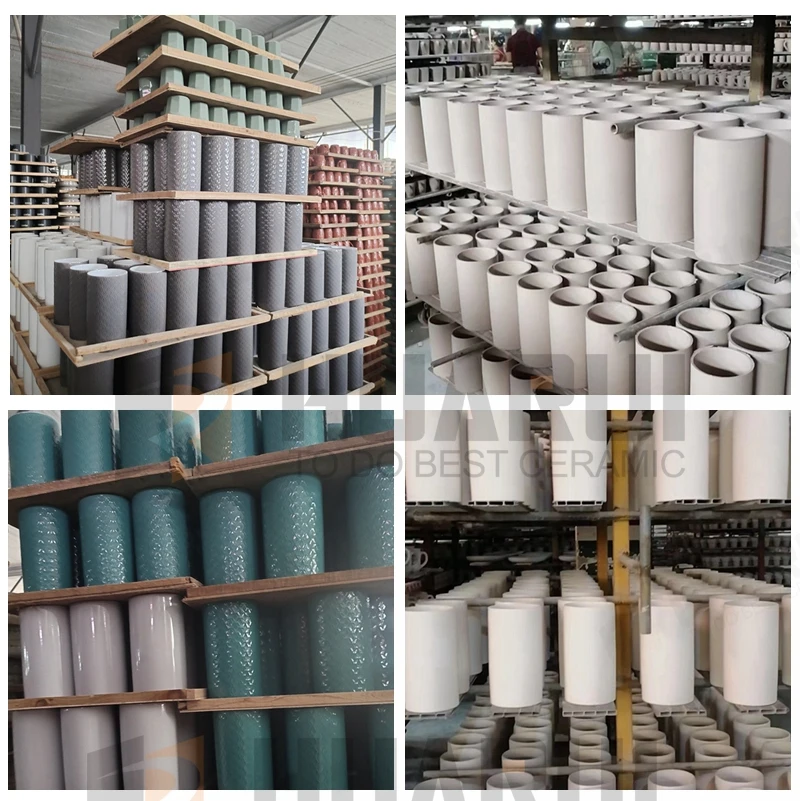 Factory Custom Kitchen Canisters Ceramic Food Storage Jar Containers with Airtight Seal Wooden Lid for Coffee Tea Sugar Salt