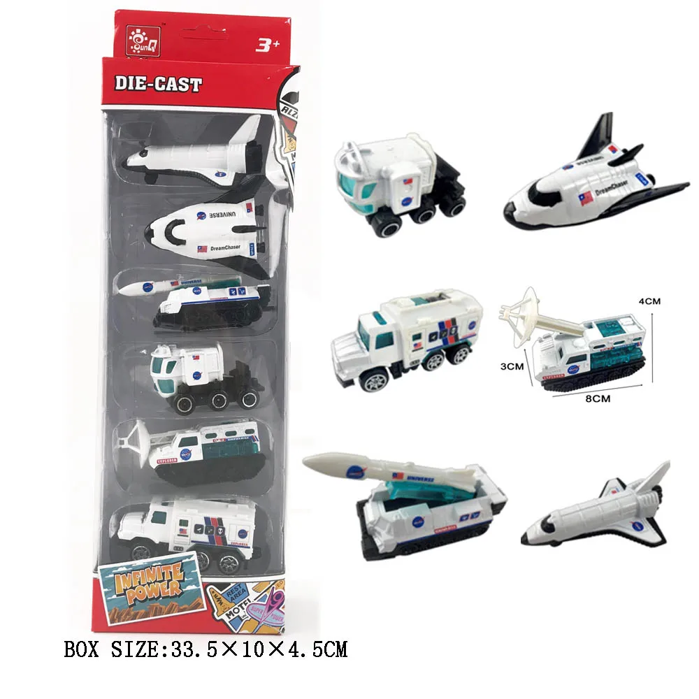 6pcs Factory Hotsale Mental Diecast toys Simulated alloy material space shuttle model Kids Aerospace Airplane Play Set