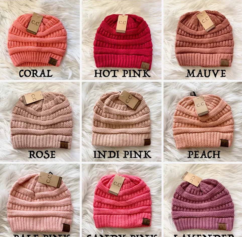 Free samples Soft Warm Knitted Baby Hats Cute Cozy Chunky Womens Winter Hats