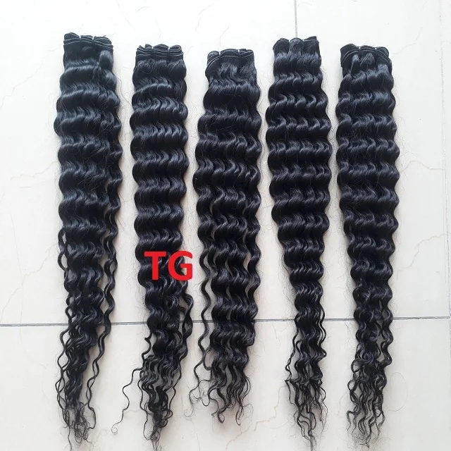 100% virgin indian remy temple hair Indian deep wave hair weaving