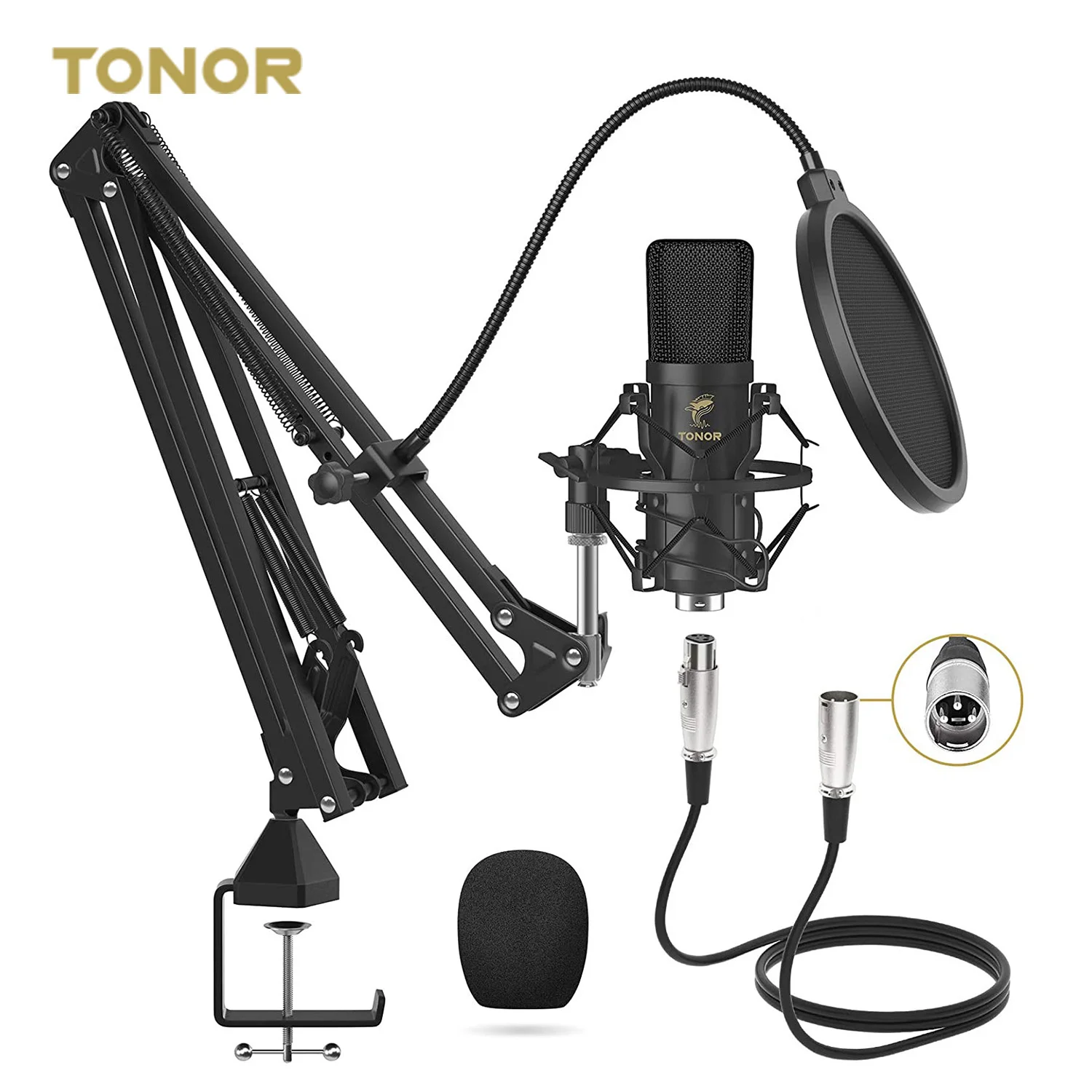 Hot Selling Professional Studio Equipment TonorMic Mic Tonor TC20 XLR Condenser Gaming Microphone Kit with Stand