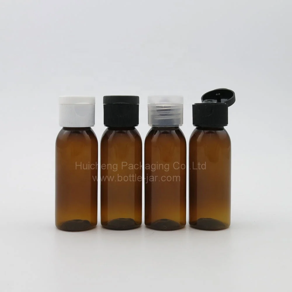 Empty 30ml Plastic PET Clear Flip Lid Lotion Bottles Cosmetic Shampoo Sample Containers Travel Liquid Refillable Vials