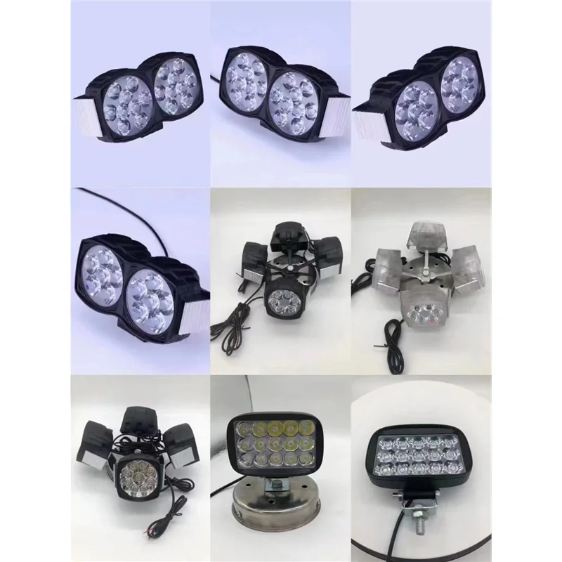 Waterproof Ebike Safety Warning Lamp/ LED Electric Bike Front Light 12V-80V Universal Bicycle Cycling Scooter Horn Headlight