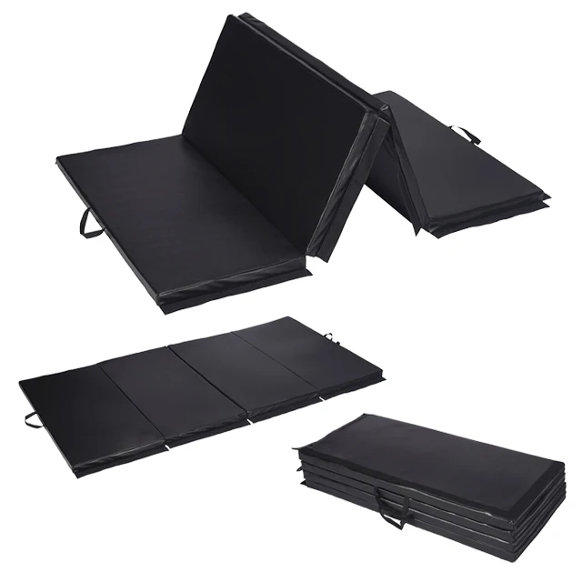 Durable 18-ounce vinyl and crosslink polyethylene foam 4-panel folding exercise mat gymnastic floor mats gymnastics tumbling mat