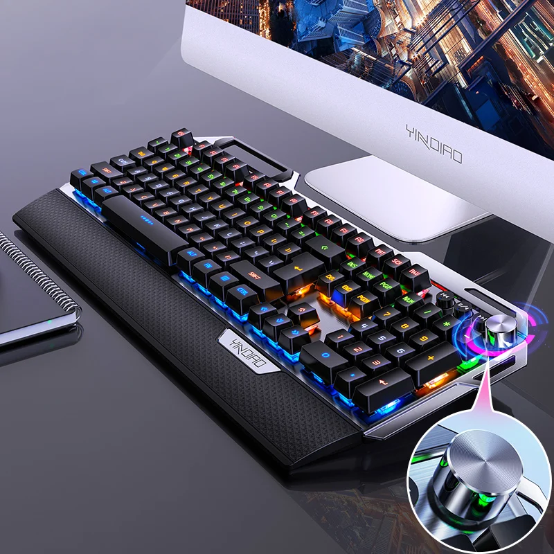 K100 Cyan Switch Mechanical Gaming Keyboard RGB Backlit Keyboard Rest Pad USB Wired Keyboard Rest Pad