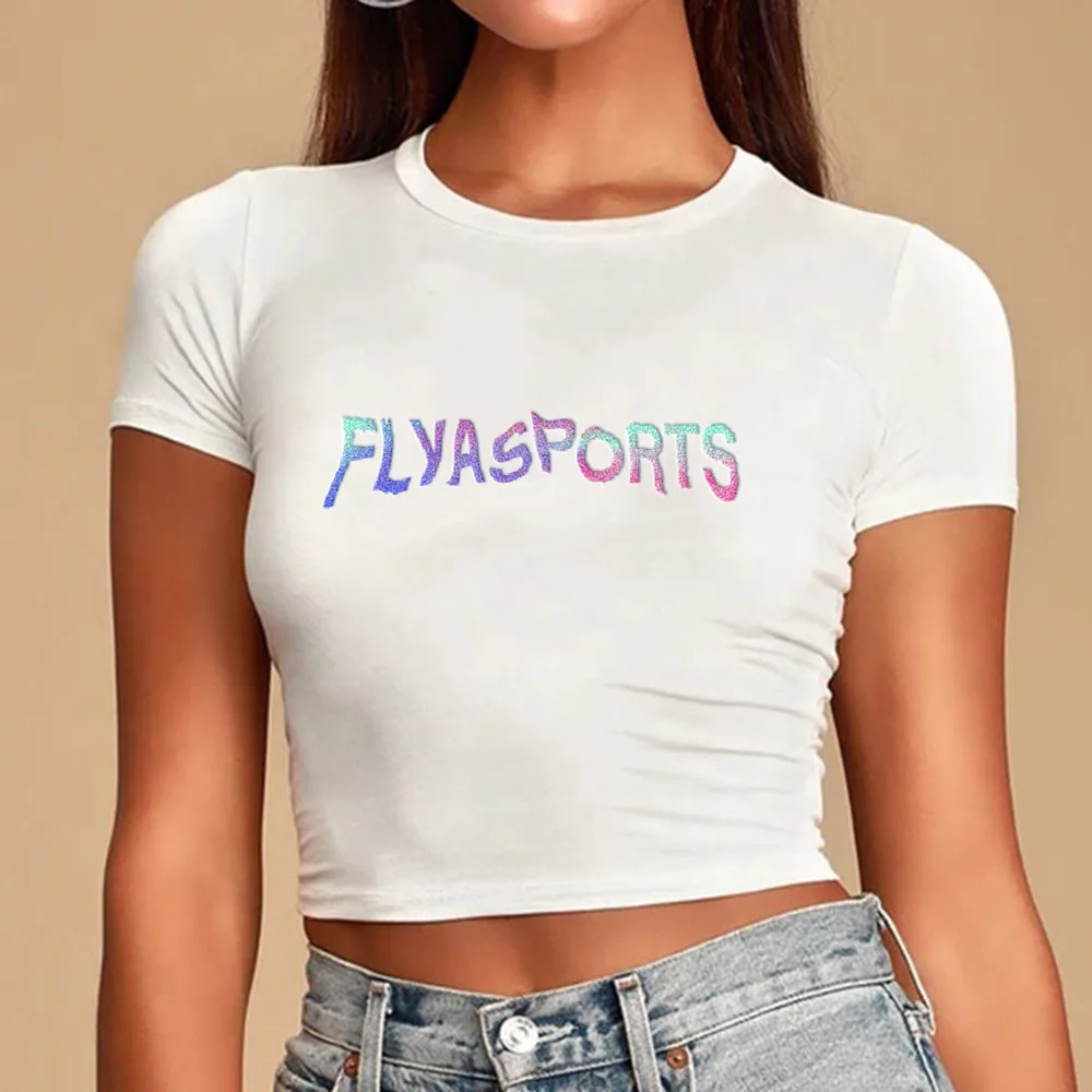 Baby Tee Cropped Ladies Graphic T Shirts Plain Summer Cotton Tight Slim Fit T Shirt Top Oversized Crop Top Mujer Sexy For Women