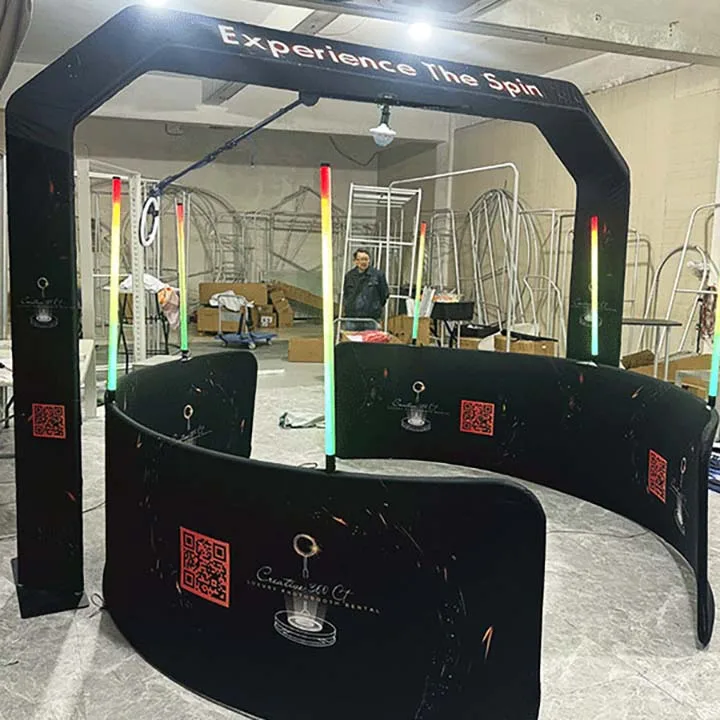 2024 Fashion Popular Overhead 360 Photo Booth Rotating Machine Scene Pl With Fill Light Lamp Manual 360 Photo Booth Magnet Top