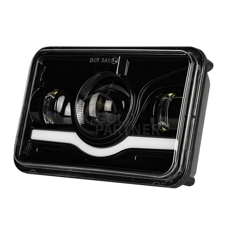 45W Sealed Beam High Low H4651 H4642 H6445 with H4 Plug DRL Angel Eye 4x6 inch LED Headlight Bulb Conversion Kit Led Headlights