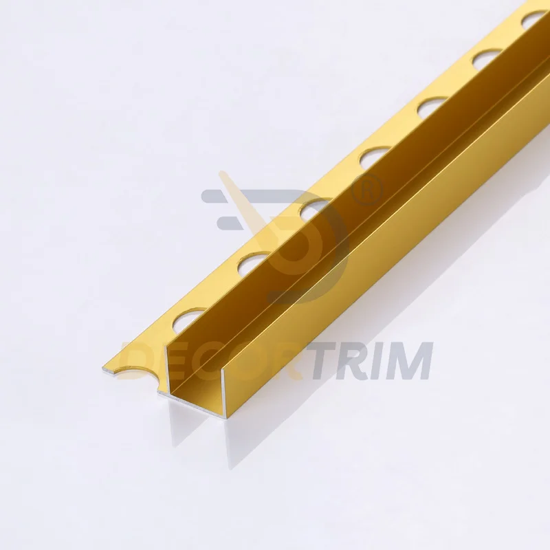 Prolink Metal Custom Factory Free Sample Metal Aluminum Profile Wall Ceramic Corner Edge F Shape Matte Black Tile Edging Trim