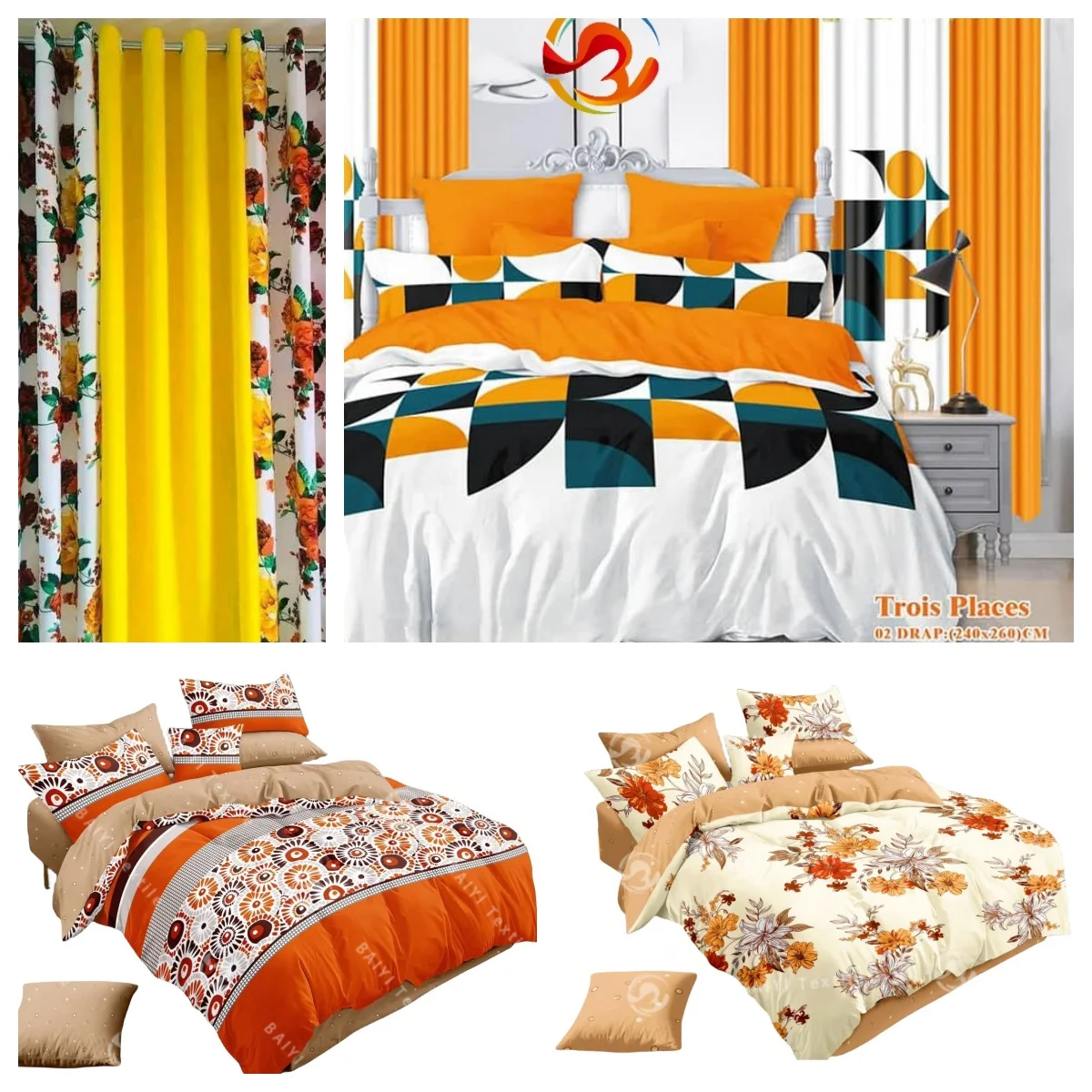 Factory Supplier Disperse Printing Microfiber Linen Sheet Four Piece Sets bedding set luxury bedding set hotel
