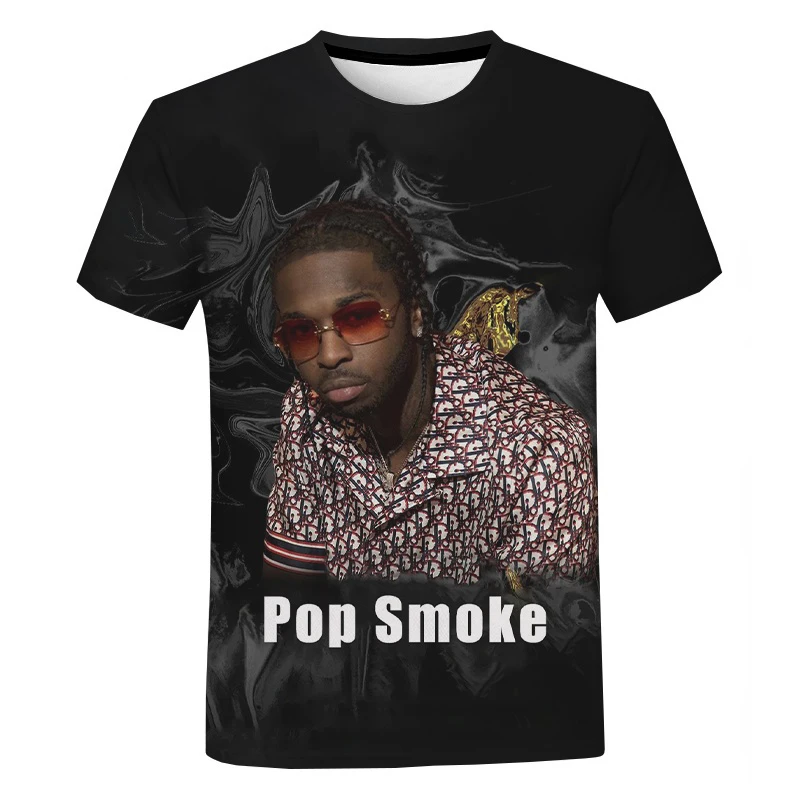 Hot POP SMOKE For Rapper 3D Printed Streetwear Women Short Sleeve Oversized Tee Shirt Men Hip Hop Tees Tops T-Shirts