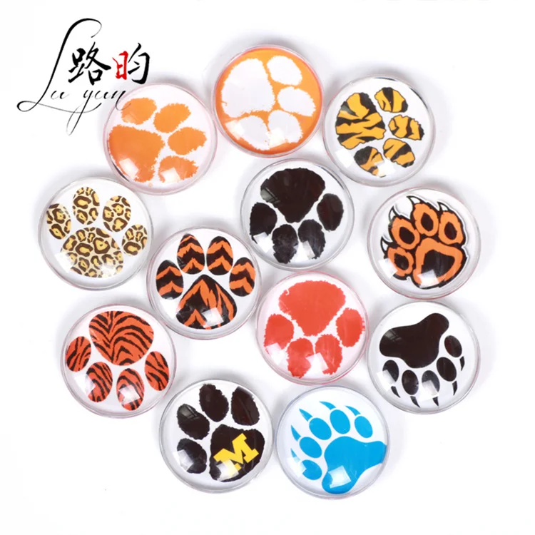 12Pcs Bear Paw Strong Magnetic Refrigerator Magnet Fridge Sticker Round Glass Fridge Decoration Office Whiteboard Magnet Set