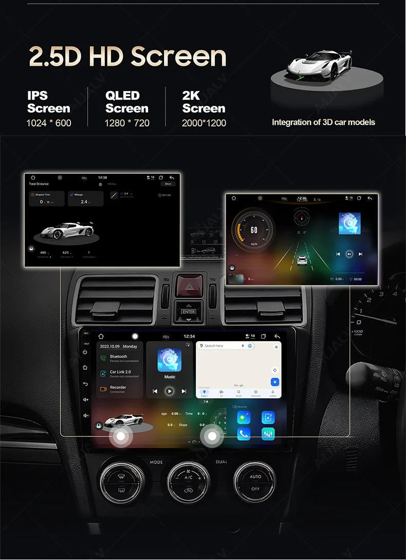 8cores 2K 2.5D HD IPS QLED 2K screen Android 13 Car low noise DSP GPS/AM/FM/Bluetooth  Radio Multimedia Video Car DVD Player