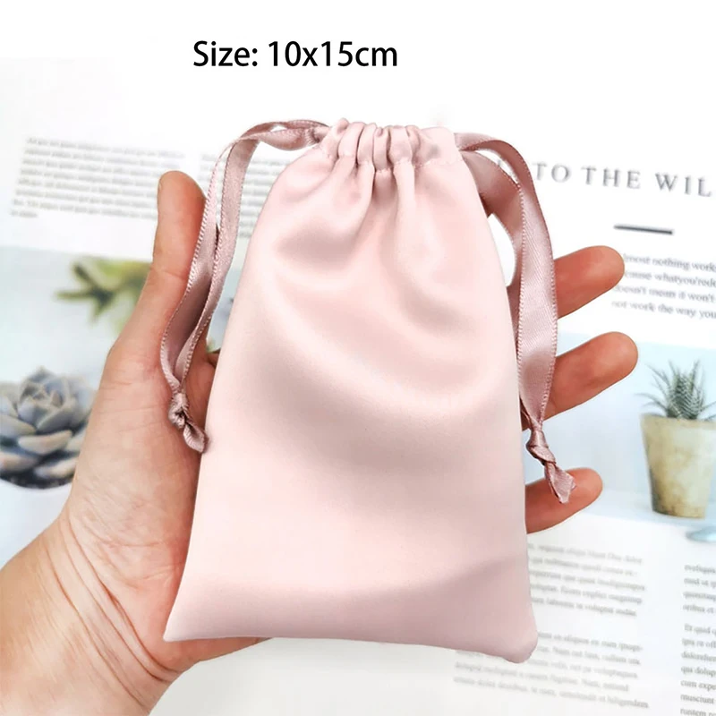 Custom Satin Pouch Bag with Logo Cosmetics Gift Silk Satin Bag Jewelry Packaging Storage Bag