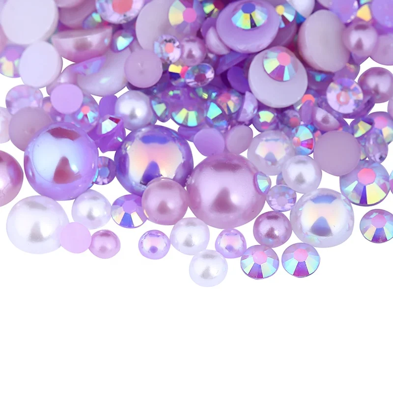 New Product flat back pearls and rhinestones mix loose Pearl Jelly Rhinestones for DIY Shoes Decoration