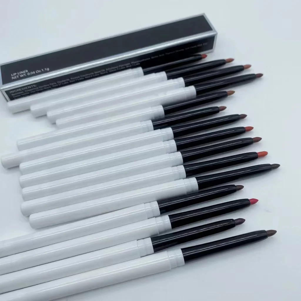 Custom Your Logo Lips Makeup Tools Lipliner Pencil Private Label Lip Liner Waterproof Matte 15 Colors Rotating Lipliner Pencil