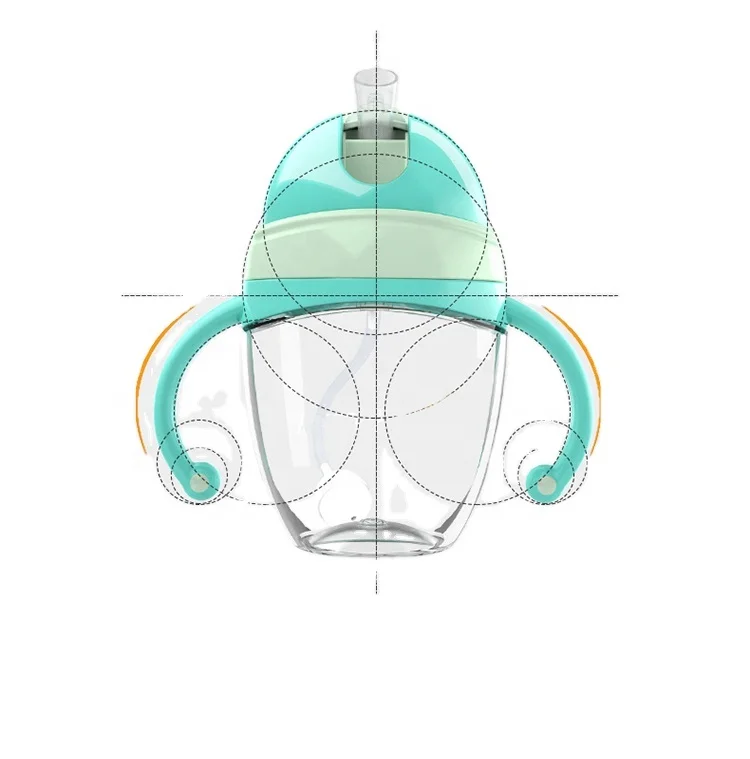 500ml New Design PP Water Bottle Custom Logo for Cartoon Pink Accessories Soft Silicone Straw Food Grade for kids