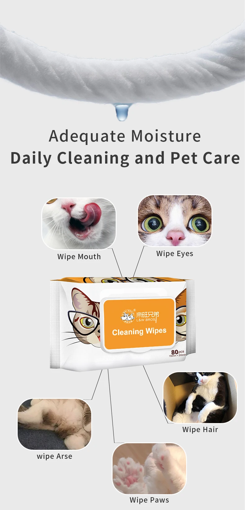 New Product Ideas for 2024 Best Pet Cleaning Soft Wipes Organic Dog Wipes Pet Wipes