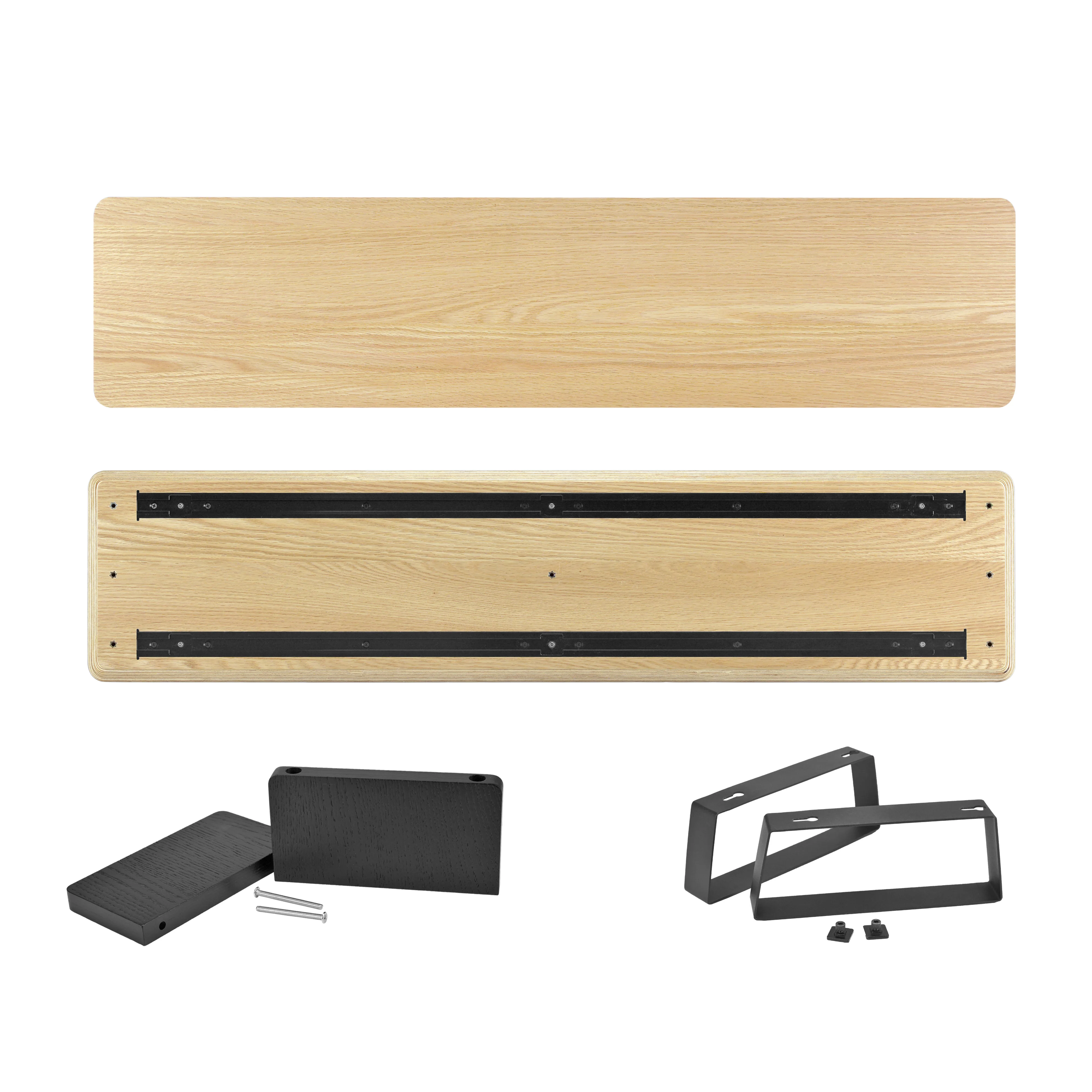 SAMDI Oak 100cm Computer Monitor Riser Large Desktop Screen Laptop Monitor Stand