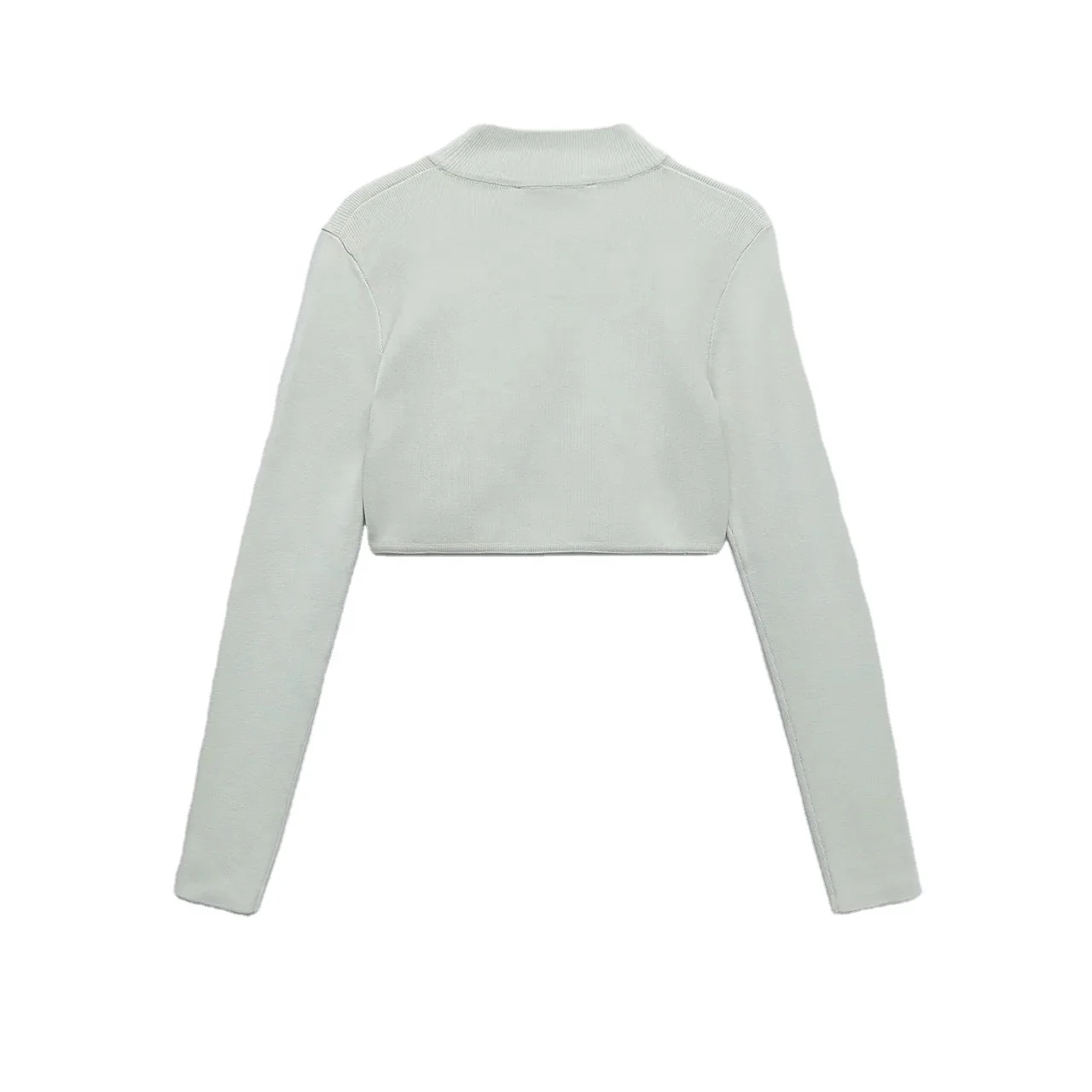 
custom crop top women sexy crop sweater white long sleeve crop top 