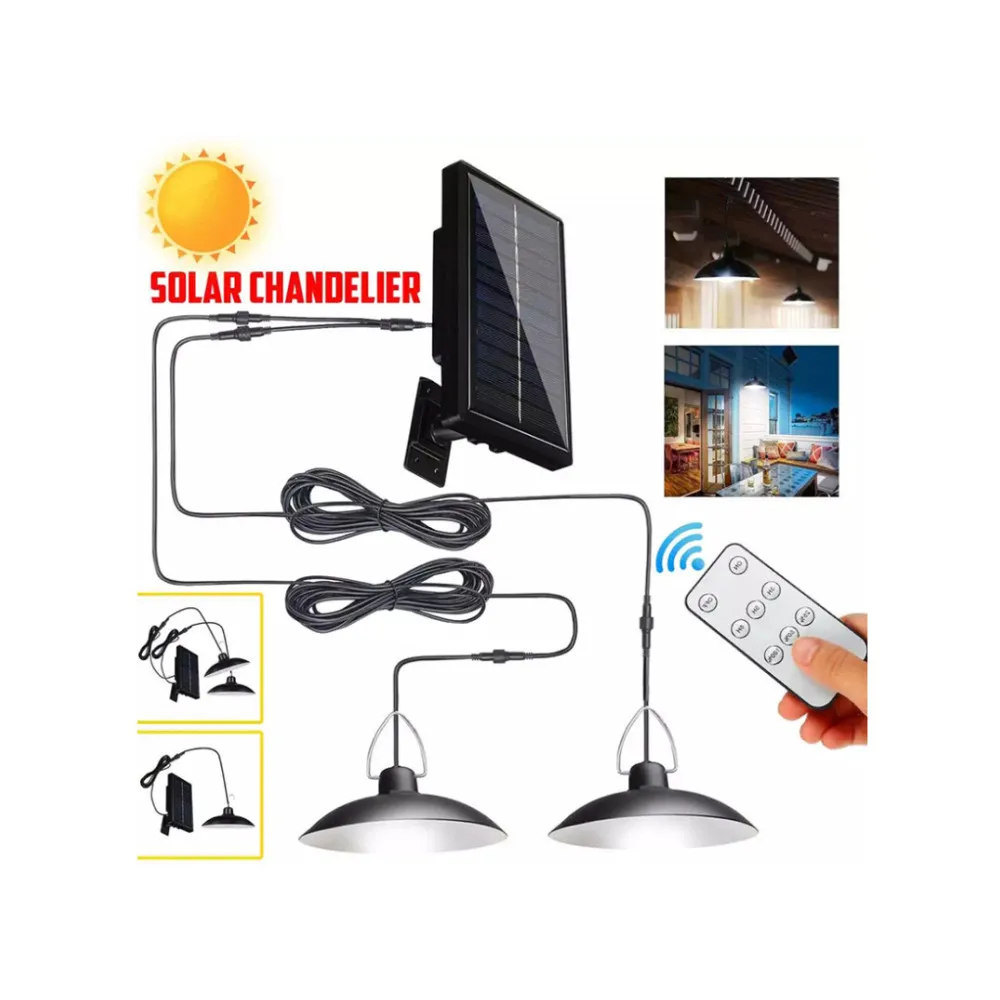 3M 2 Lamps White/Warm White Solar Light  Solar Pendant Lamp Outdoor/Indoor With Remote Control For Sheds Yards Garden