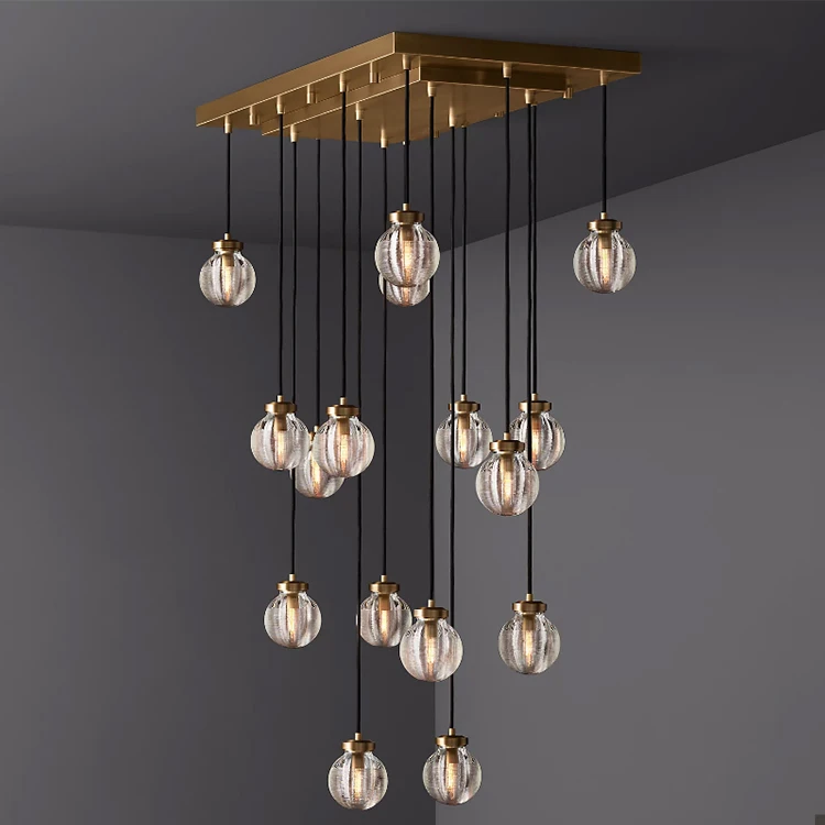 Tpstarlite Modern Style Dining Hall Commercial Hotel Villa Luxury Custom Glass Chandelier Lamp