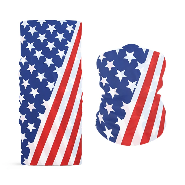 
Hot Selling Wholesale Price Stylish American Country Flag Seamless Tube Neck Gaiter Warmer Facial Bandanas For Men 