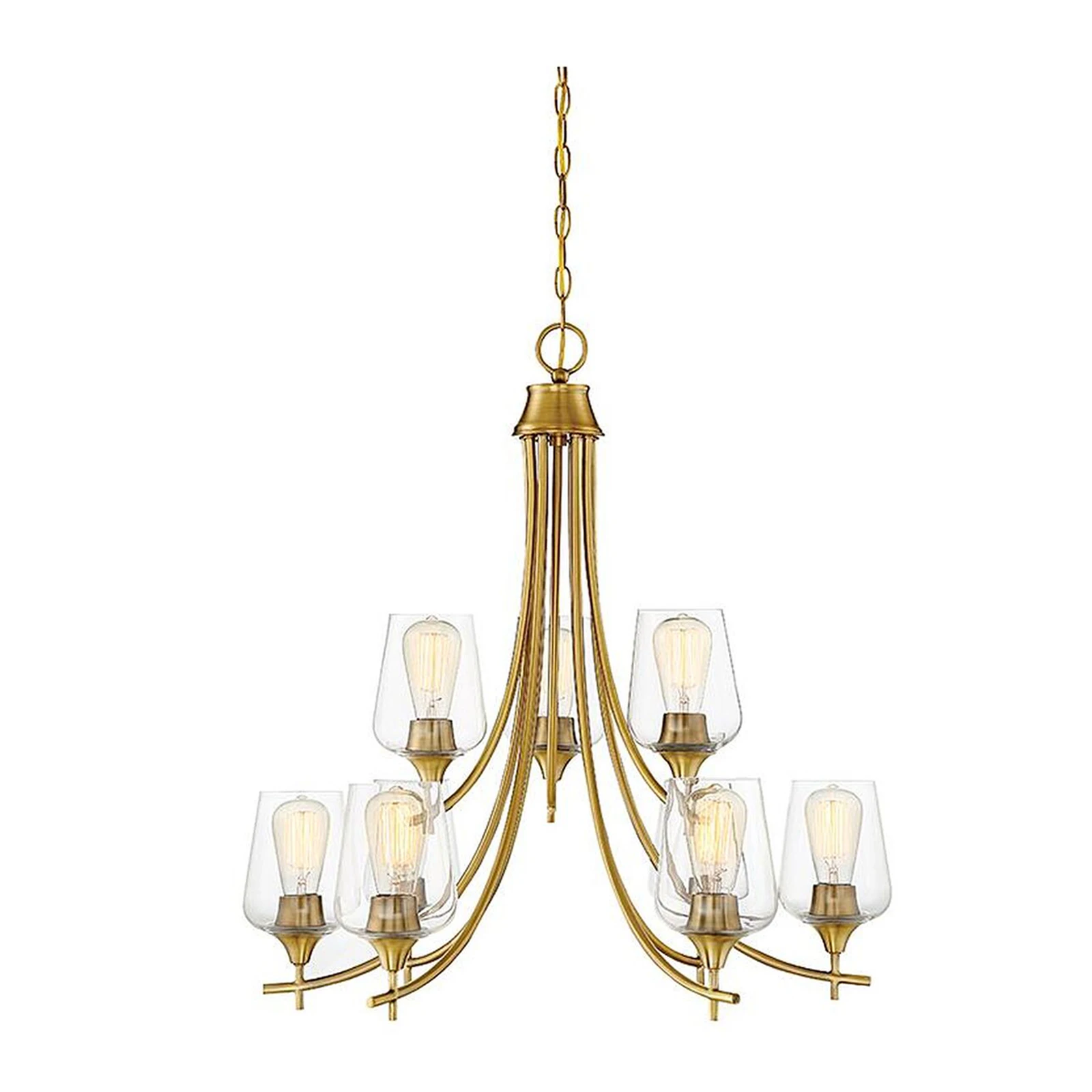 Modern 9-Light Large Spider Chandelier Lighting with Clear Glass Shades Lamp Island Pendant Lightings for Dining Living Room