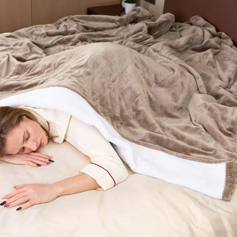 Eco-Friendly 110v Etl Approval Adjustable Temperature Controlled Fleece Heated Throw Electric Blanket