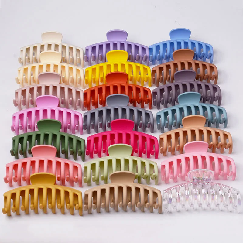 Hot-selling large frosted hair claw clip solid color matte simple and practical keel claw for women jaw clip hair accessories