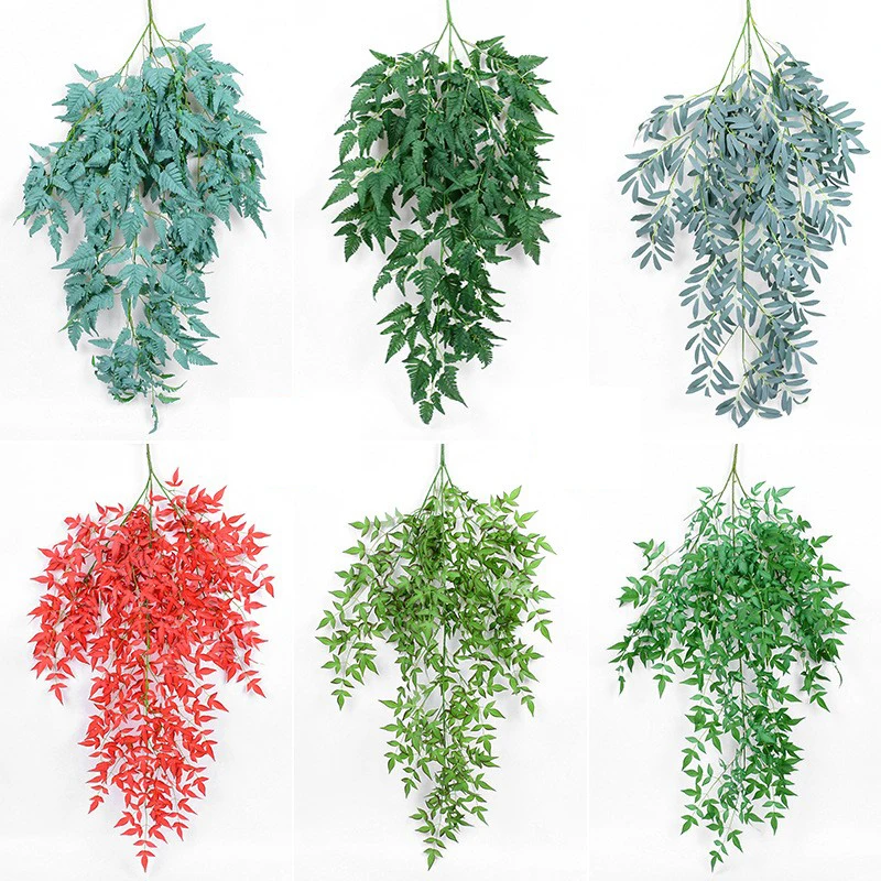 persian grass bamboo leave plastic plants artificial fern leaves fakes wedding indoor outdoor garden office table decoration