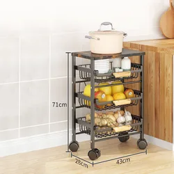 Drawer Design 5 Layers Removable Kitchen Bathroom Storage Organizer Rack Rolling Trolley Cart