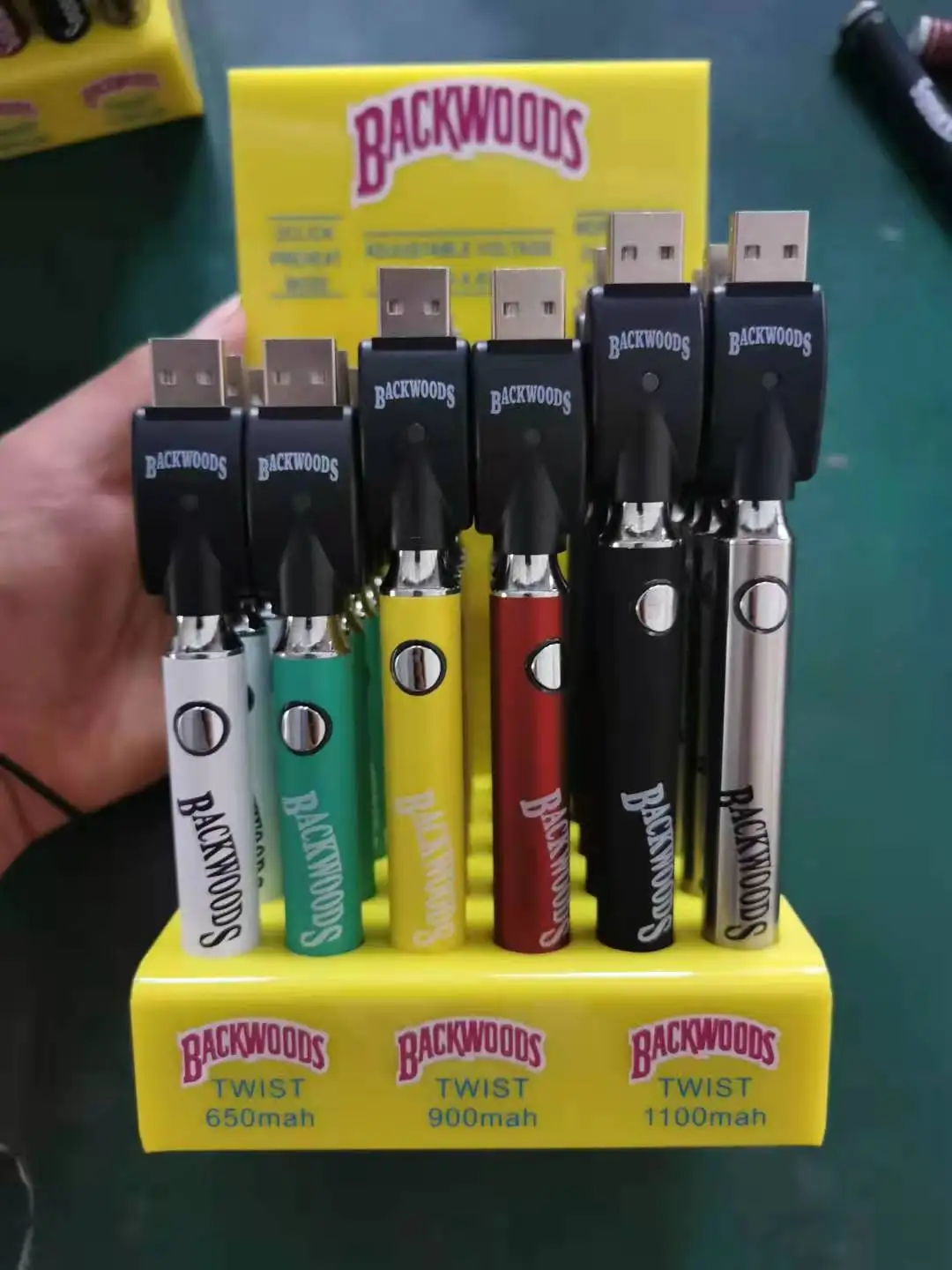 
New twist 1100mah adjustable voltage battery with charger cookie vape 510 battery thread backwood battery 