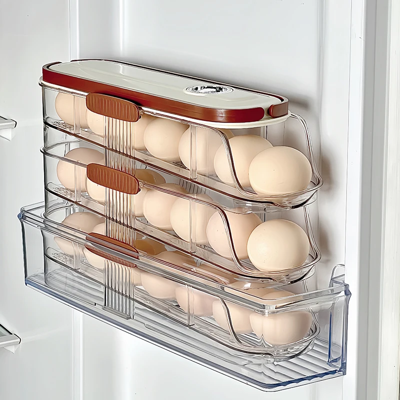 3-layer portable plastic s holder  container  Self-rolling  holder for kitchen