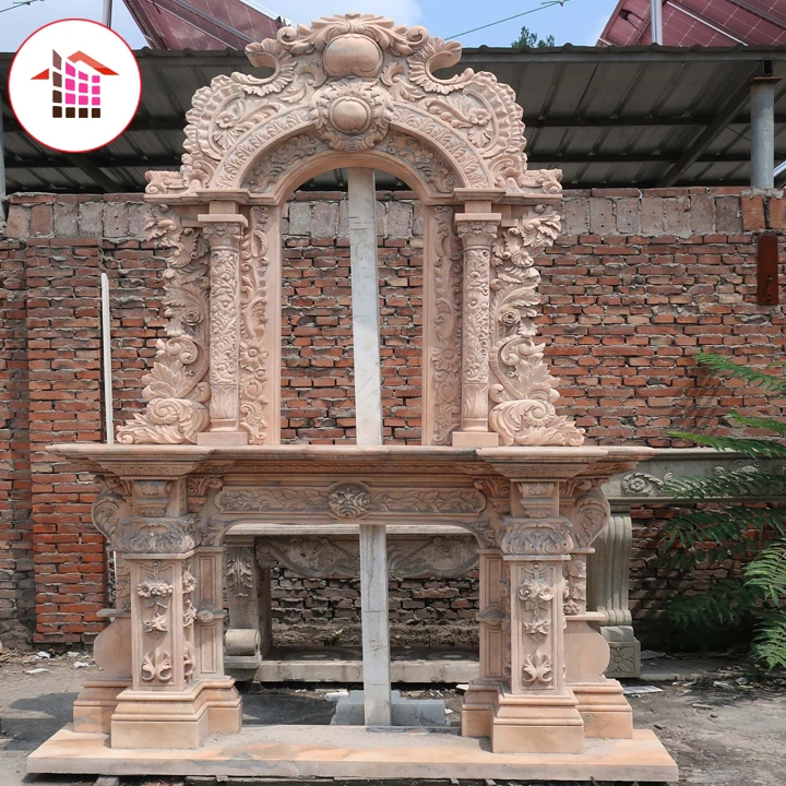 Decoration high larger stone marble fireplace mantel