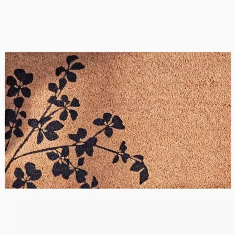 Top quality natural coconut husk mat printed modern design coconut door mat