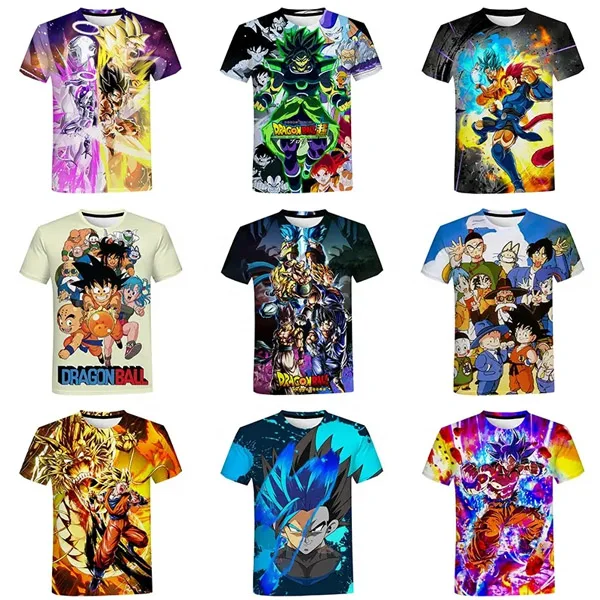 Free Sample Anime Printed For Fashion Casual Game Tees 3D Printing Shirt From Men Cool Harajuku Oversized Tops