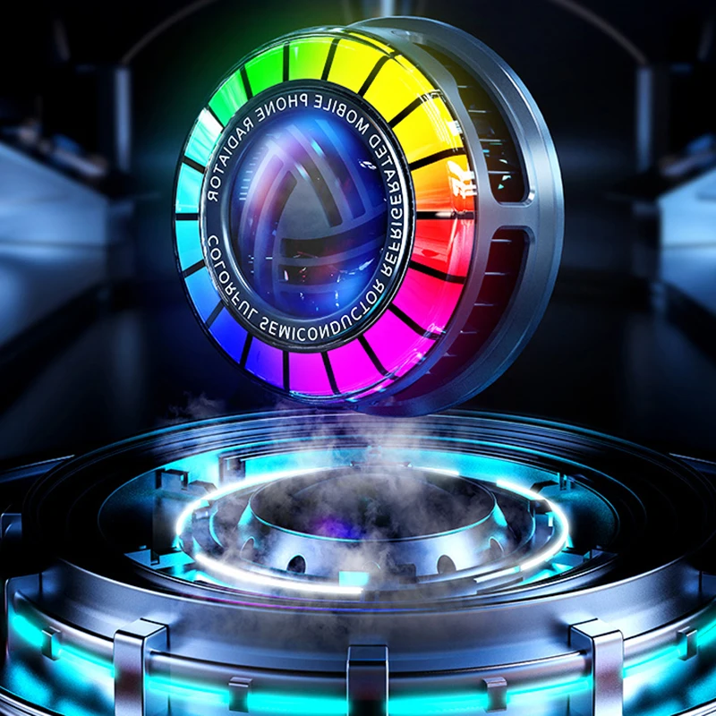 radiator fans with RGB light portable mobile cooler with semiconductors phone cooler for gaming