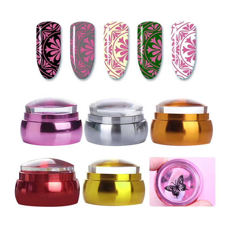 Hot Wholesale Metal and Silicone Nail Stamper Scraper Transparent Nail Stamp Stamping Tools New Nail Art Tools