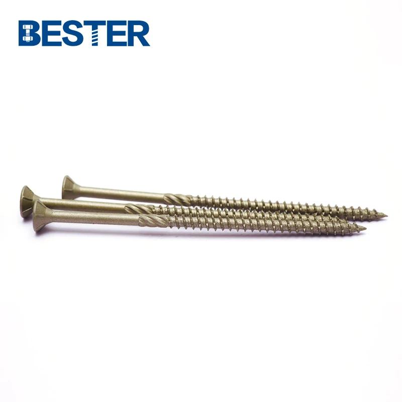 China manufacturer yellow coated steel torx countersunk head chipboard self taping deck screw